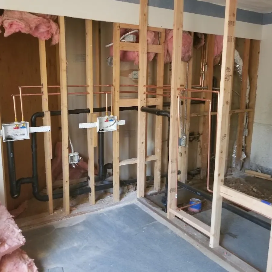 Rough-in copper and drain pipes for Shower Repair in Perkasie
